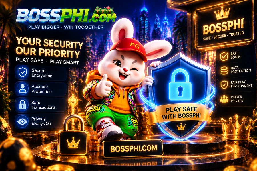 bossphl security and responsible-use visual in blue neon style